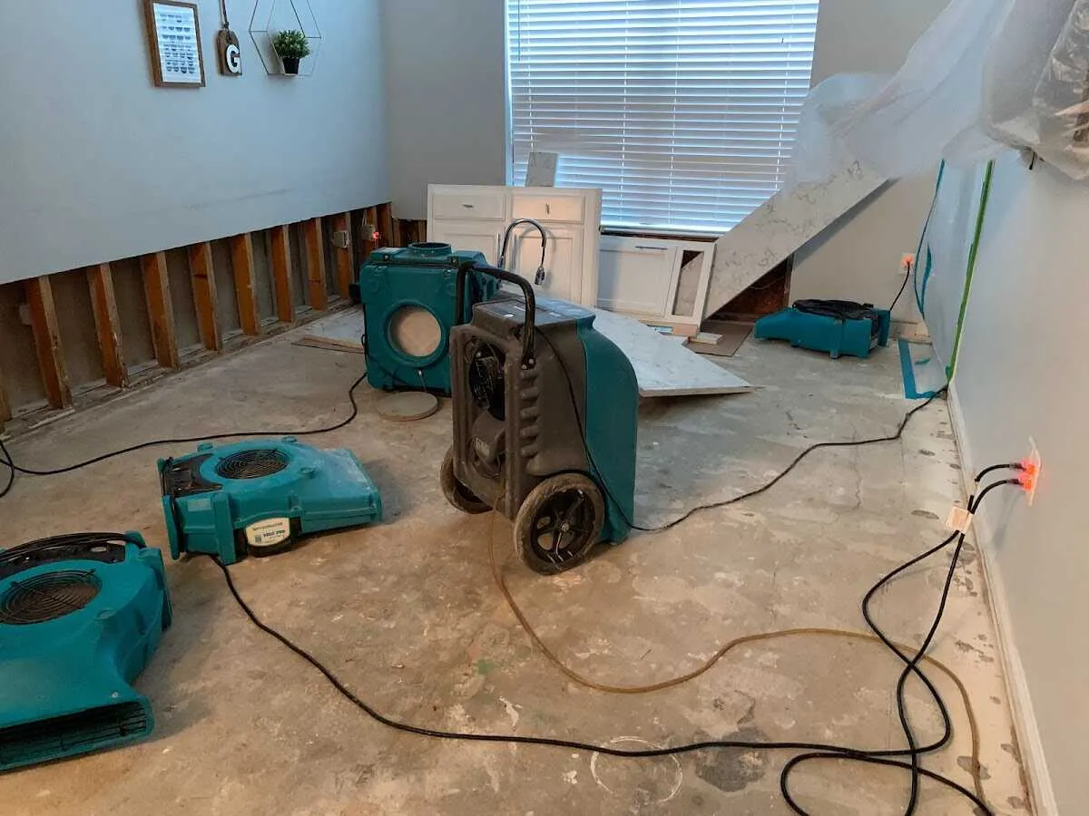 Dehumidifier in flood-cut room for Water Extraction & Removal in Spanish Fork